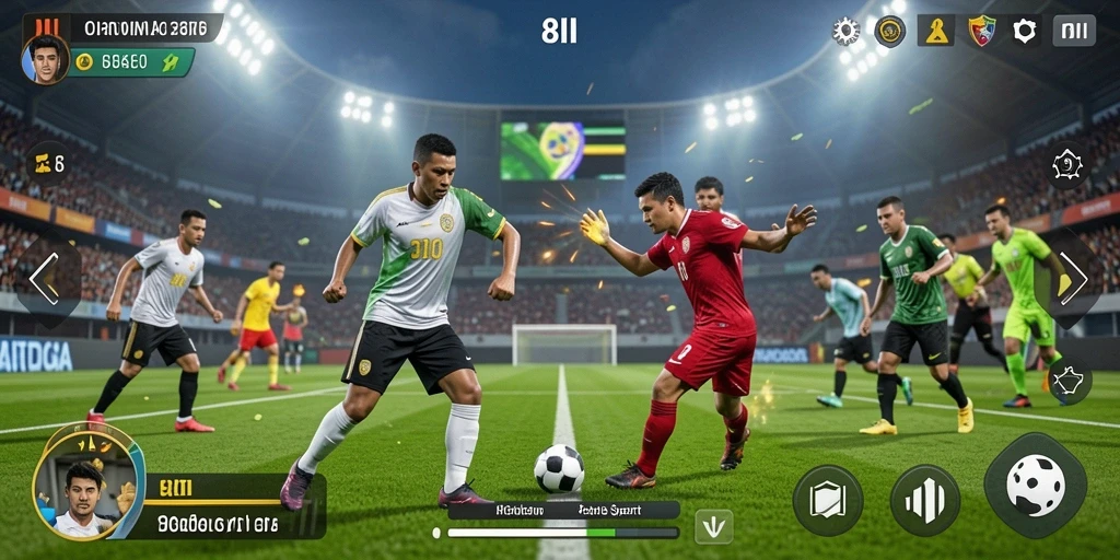 Tangkapan layar gameplay 8II menampilkan aksi seru dalam olahraga.