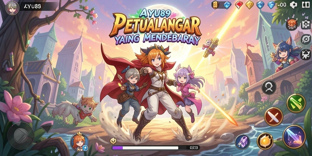 Screenshot gameplay AYU89 dengan karakter anime yang menawan.