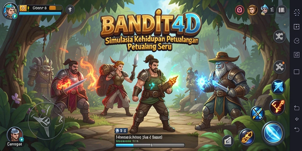 Tampilan gameplay BANDIT4D dengan berbagai elemen menarik dan interaktif.