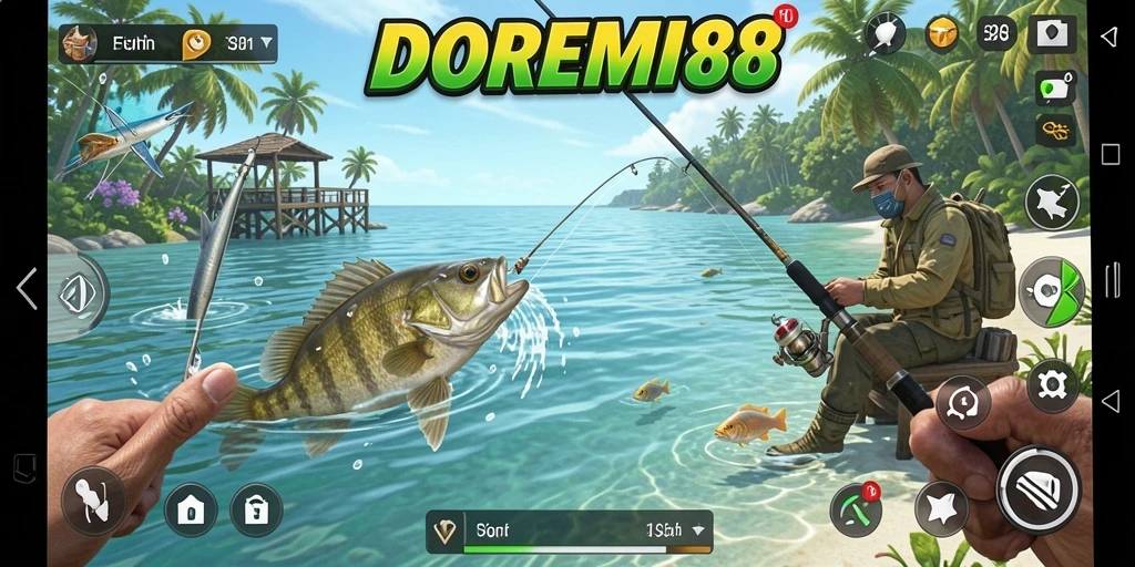 Tampilan gameplay DOREMI88 yang menampilkan aksi memancing seru.