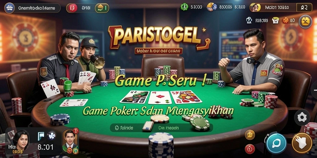 Screenshot gameplay PARISTOGEL yang menampilkan aksi poker seru.