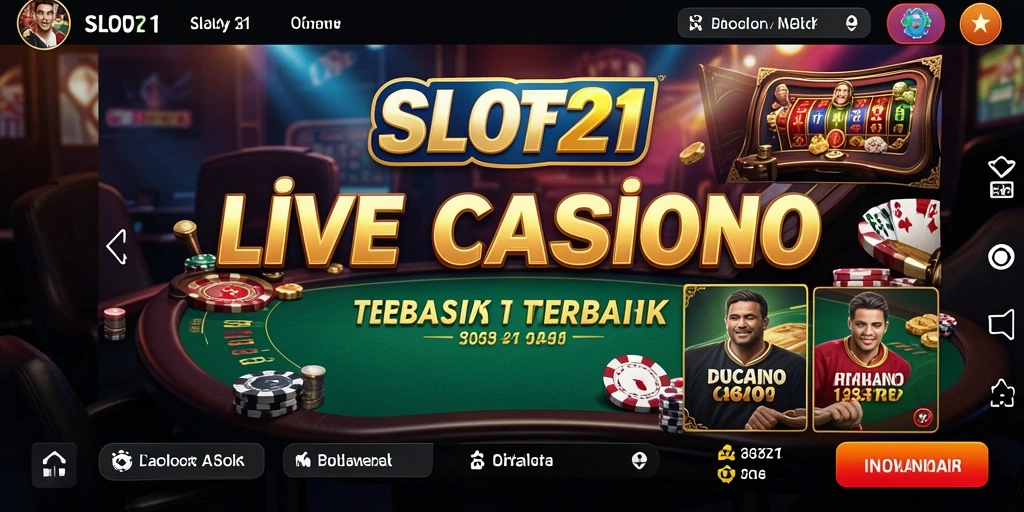 Screenshot menampilkan gameplay Live Casino yang seru dan interaktif.