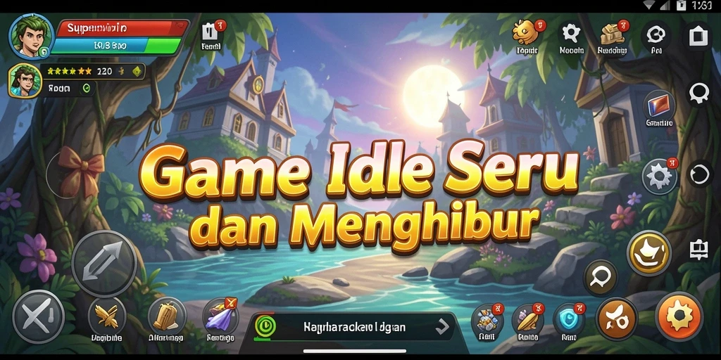 Tampilan gameplay Idle yang menawan dan penuh warna.